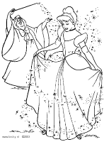A coloring page of cinderella