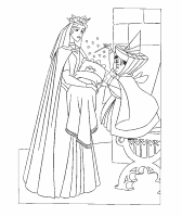 A coloring page of cinderella