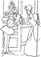 A coloring page of cinderella