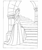 A coloring page of cinderella