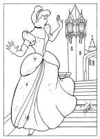 A coloring page of cinderella