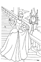 A coloring page of cinderella