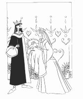 A coloring page of cinderella