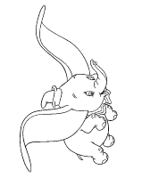 A coloring page of dumbo