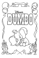 A coloring page of dumbo
