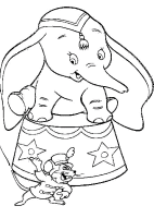A coloring page of dumbo
