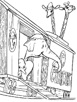 A coloring page of dumbo
