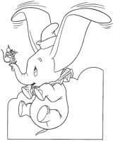 A coloring page of dumbo