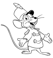A coloring page of dumbo