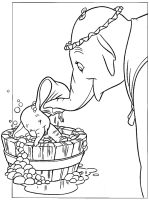 A coloring page of dumbo