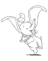 A coloring page of dumbo