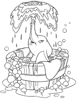 A coloring page of dumbo