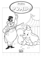 A coloring page of dumbo