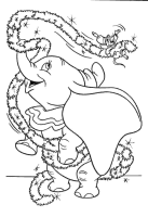 A coloring page of dumbo