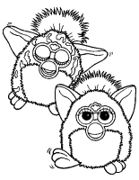 A coloring page of furby
