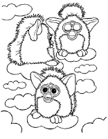A coloring page of furby