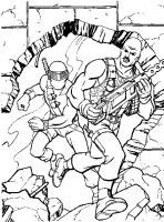 A coloring page of gi-joe