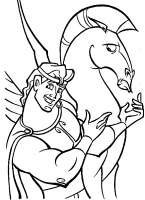 A coloring page of hercules