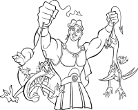 A coloring page of hercules