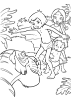 A coloring page of junglebook