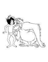 A coloring page of junglebook