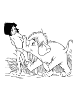 A coloring page of junglebook
