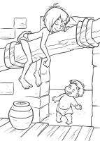 A coloring page of junglebook