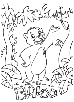 A coloring page of junglebook