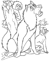 A coloring page of junglebook