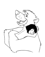 A coloring page of junglebook