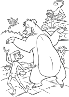 A coloring page of junglebook