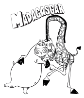 A coloring page of madagascar