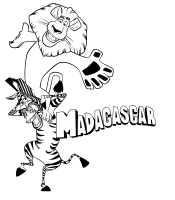 A coloring page of madagascar