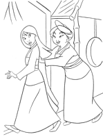A coloring page of mulan