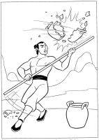 A coloring page of mulan
