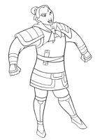 A coloring page of mulan