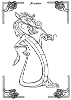 A coloring page of mulan