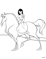 A coloring page of mulan
