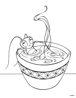 A coloring page of mulan