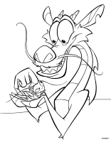 A coloring page of mulan