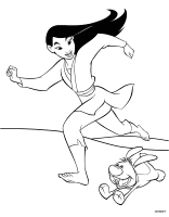 A coloring page of mulan