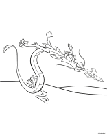 A coloring page of mulan