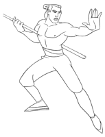 A coloring page of mulan