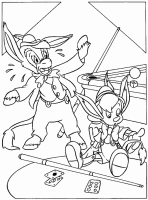 A coloring page of pinocchio