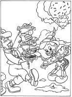 A coloring page of pinocchio