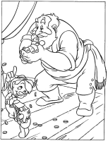 A coloring page of pinocchio