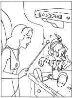 A coloring page of pinocchio