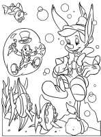A coloring page of pinocchio