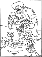 A coloring page of pinocchio