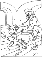 A coloring page of pinocchio